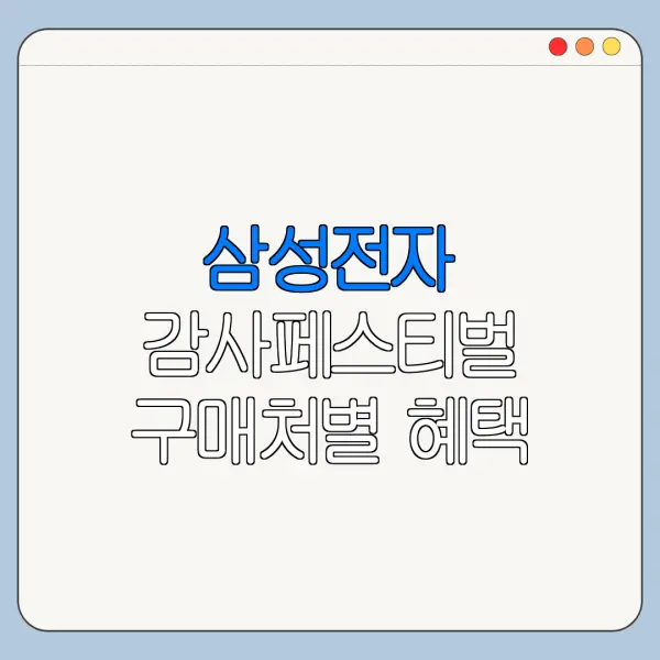 삼성전자 감사페스티벌 구매처별 혜택 비교
