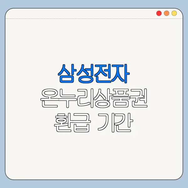 삼성전자 온누리상품권 환급 기간 언제까지일까