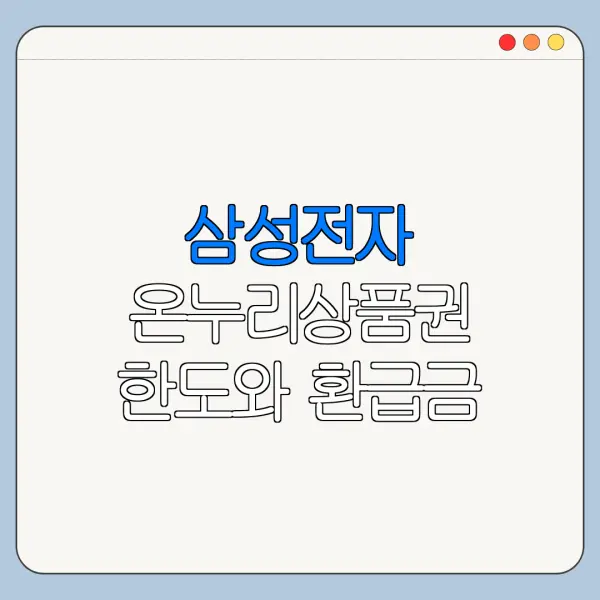 삼성전자 온누리상품권 한도와 환급금 계산 방법
