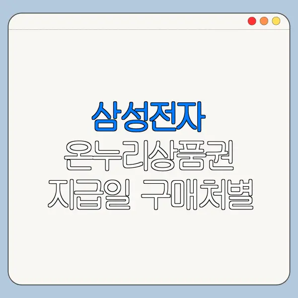 삼성전자 온누리상품권 지급일 구매처별 차이