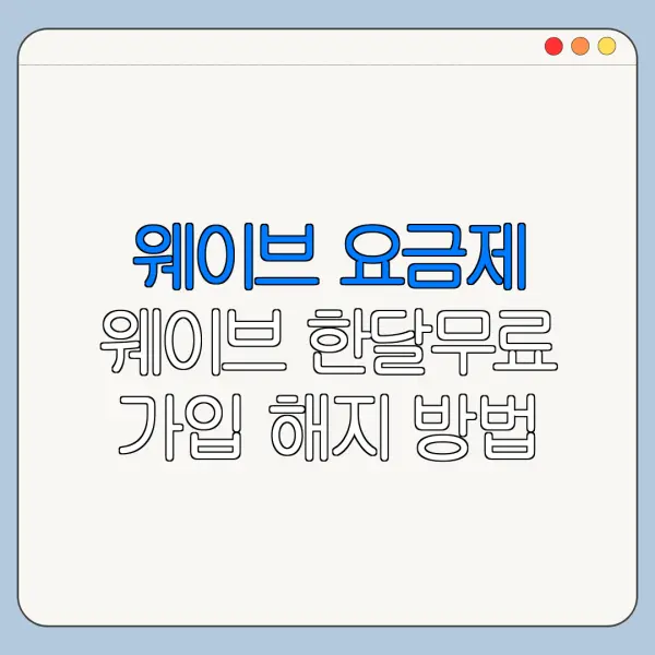 웨이브 요금제 웨이브 한달무료 가입 해지 방법