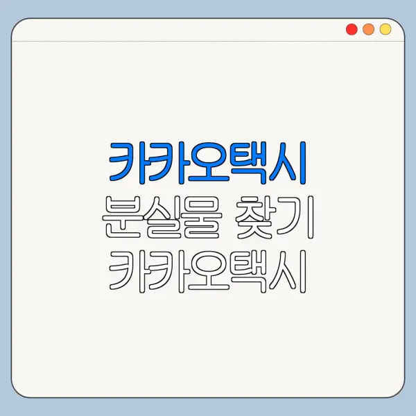카카오택시 분실물 찾기 카카오택시 분실물 찾는법 오류 해결 방법