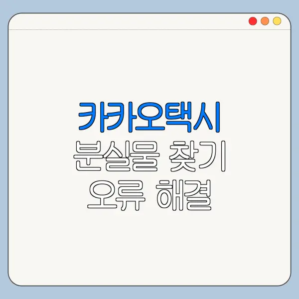 카카오택시 분실물 찾기 오류 해결 방법과 주의사항