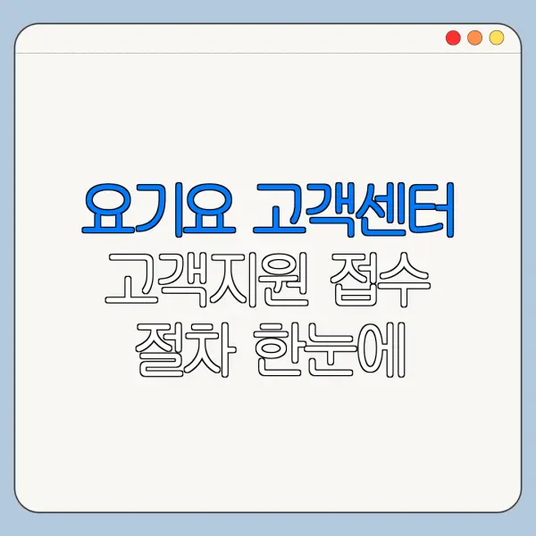 요기요 고객센터 고객지원 접수 절차 한눈에 보기